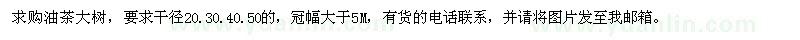 求購油茶大樹 
