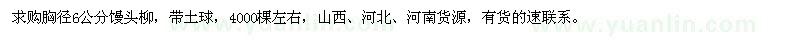 求購胸徑6公分饅頭柳