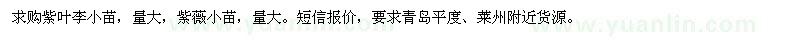 求購紫葉李小苗、紫薇小苗