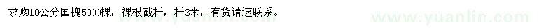 求購10公分國槐