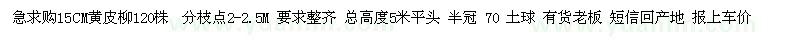 求購15公分黃皮柳