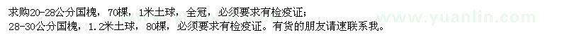 求購20-28、28-30公分國槐