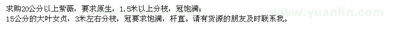 求購20公分以上紫薇、15公分大葉女貞