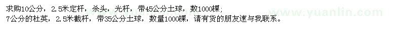 求購7、10公分杜英