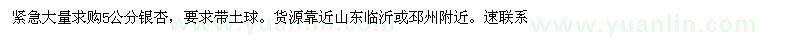 求購(gòu)5公分銀杏