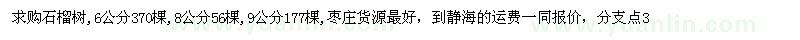 求購(gòu)6、8公分石榴樹(shù)
