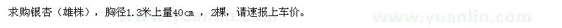 求購40公分銀杏