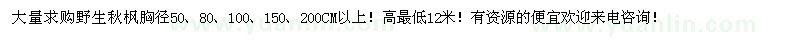 求購胸徑50、80、100、150、200公分秋楓