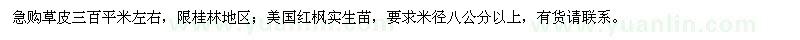 求購美國紅楓