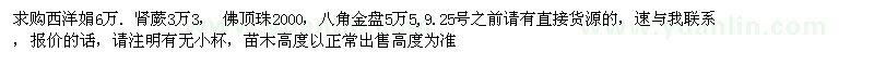 求購西洋娟、腎蕨、佛頂珠