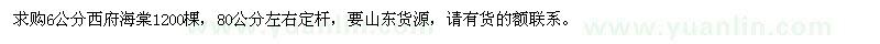 求購6公分西府海棠