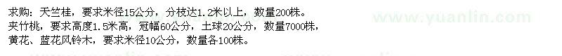 求購天竺桂、夾竹桃、風(fēng)鈴木