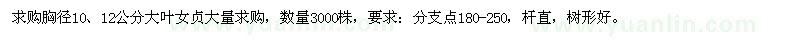 求購(gòu)胸徑10、12公分大葉女貞