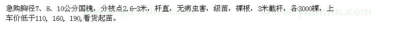 求購胸徑7、8、10公分國槐