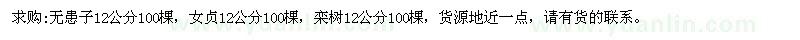 求購12公分無(wú)患子、女貞、欒樹(shù)