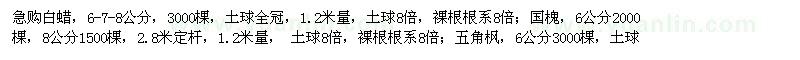 求購(gòu)白蠟、國(guó)槐、五角楓