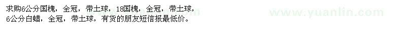 求購國槐、白蠟