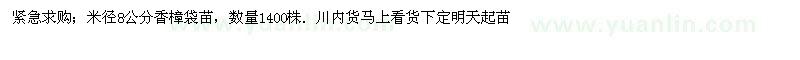 求購米徑8公分香樟