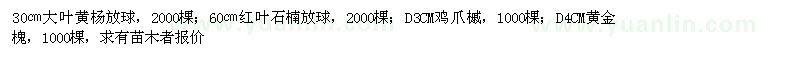 求購大葉黃楊、紅葉石楠等苗木