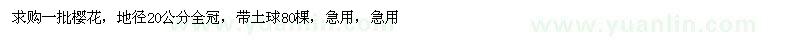 求購地徑20公分櫻花