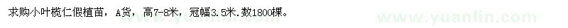 求購(gòu)小葉欖仁假植苗