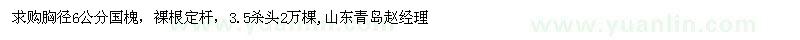 求購胸徑6公分國槐