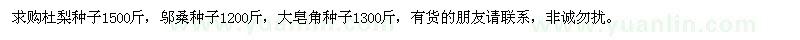 求購杜梨種子、鄔桑種子、大皂角種子