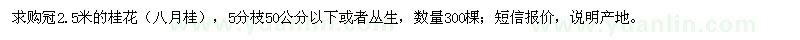求購冠2.5米桂花（八月桂）
