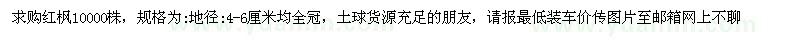 求購(gòu)地徑4-6公分紅楓 