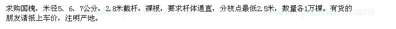 求購(gòu)米徑5、6、7公分國(guó)槐