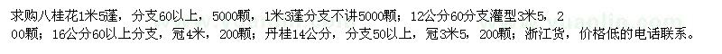 求購八月桂、丹桂