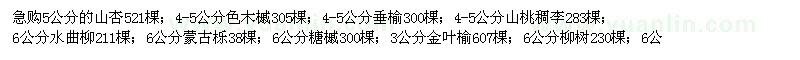 求購山杏、色木槭、垂榆