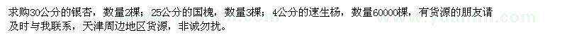 求購(gòu)銀杏、國(guó)槐、速生楊