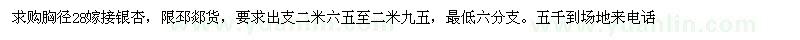 求購28公分嫁接銀杏