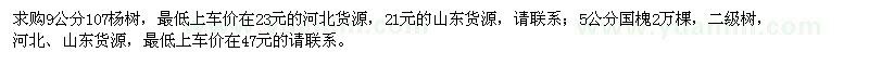 求購9公分107楊樹(shù)、5公分國槐