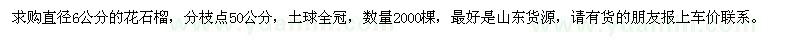 求購直徑6公分花石榴