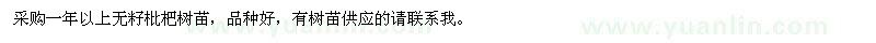 求購一年以上無籽枇杷樹苗