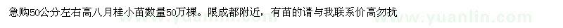 求購50公分左右高八月桂小苗