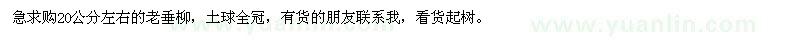 求購20公分左右老垂柳