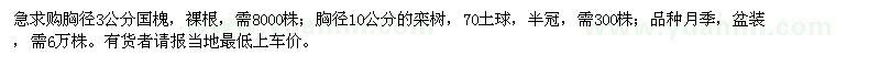 求購國槐、欒樹(shù)、月季
