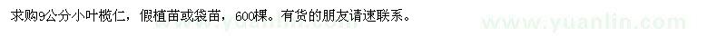 求購9公分小葉欖仁