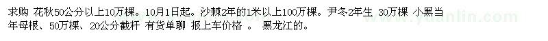 求購(gòu)花秋、沙棘、尹冬