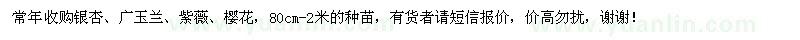 求購銀杏、廣玉蘭、紫薇