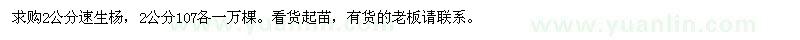 求購(gòu)速生楊、107楊