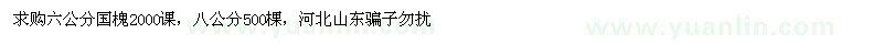 求購6、8公分國槐