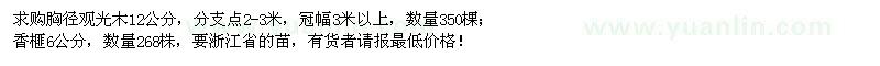 求購胸徑12公分觀光木、6公分香榧