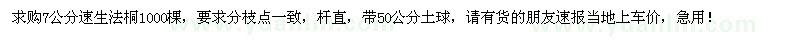 求購7公分速生法桐