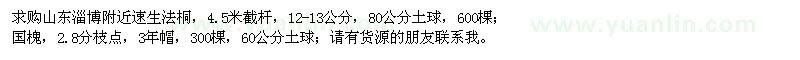 求購速生法桐、國槐