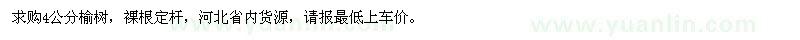 求購4公分榆樹