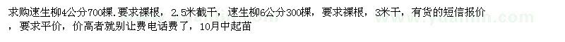 求購(gòu)4、6公分速生柳